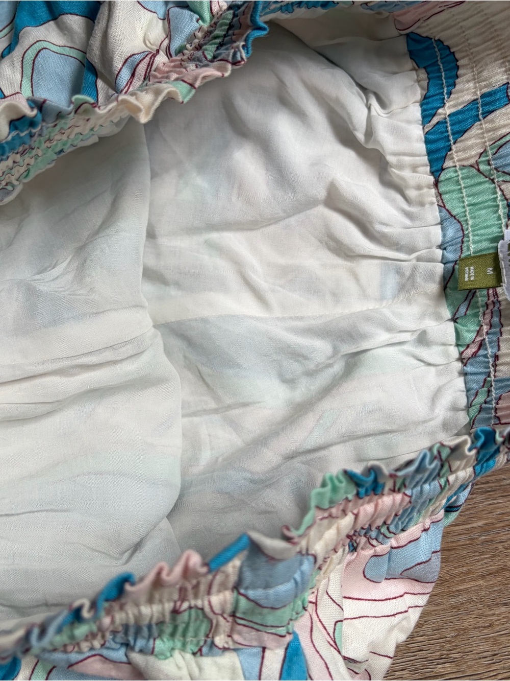 Celandine by Anthropologie Bubble Bloomer Summer Shorts - Pastel Swirl Pattern - Picture 5 of 8